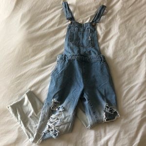 Forever 21 Distressed Overalls